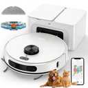 Robot Vacuum and Mop Combo, Self-Emptying Robotic Vacuums Cleaner Smart Mapping, 2-3 Months Hands-Free Base Strong Suction & LiDAR Navigation, 220 Mins Long Runtime for Pet Hair, Hard Floor, Carpet