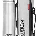 Milton Thermosteel Flip Lid 500, Double Walled Vacuum Insulated Thermos 500 ml | 16 oz | 24 Hours Hot and Cold Water Bottle with Cover, Stainless Steel, BPA Free, Leak Proof | Silver