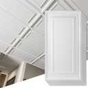 Art3d 12-Pack Drop Ceiling Tiles 2x4 Ft, PVC Decorative Ceiling Covering Panels for Basement Kitchen Bathroom, 24x48 Inch, Cover 96 Sq. Ft, Smooth White