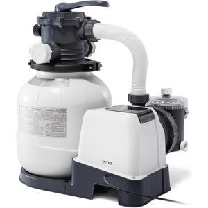 INTEX 2,100 GPH Krystal Clear Sand Filter Pump for Above Ground Pools, Swimming Pool Pump with Automatic Timer - Improved Circulation, Filtration, & Clarity