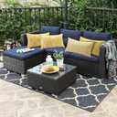 OTOSTAR Set of 4 Waterproof Throw Pillow Covers 16x24 Inch Farmhouse Geometric Square Pillow Cases for Couch Patio Furniture Balcony Garden Outdoor DecorationGeometry40-Yellow