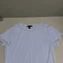 Forever 21 Womens Lettuce-Edge Cropped Tee (Medium, White)