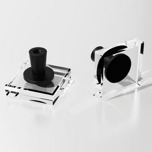 Crystal Brushed 8 Cabinets Pulls Knob, Kitchen Cabinet Drawer Knobs Solid Base Closet Cupboard Dresser Drawers Hardware Handles, Square Bathroom Bedroom Pull Single Hole Satin Brass Knobs (Black-8 pack)