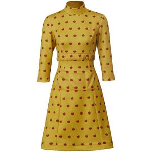 MyheroCos Mrs. Fox Cosplay Costume Women's Fancy Dress with Pocket (Yellow) Small