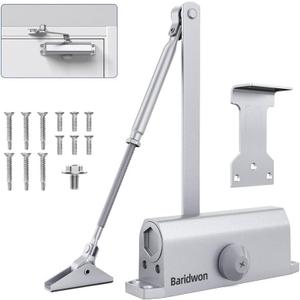 Door Closers Commercial, Heavy Duty Door Closer No Slam, Hydraulic Door Soft Closer with Hold Open, Self Closing Door Mechanism to Ensure Smooth and Secure Door Operations -Small Size