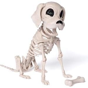 JOYIN Posable Halloween Dog Skeleton Full Body Posable Joints Realistic Skeleton Puppy with Movable Joints for Halloween Decoration, Graveyard Party Decor (9.8” X 4.7” X 12.6”)