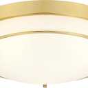 16 inch Flush Mount Light Fixture, 3-Light Modern Ceiling Light with Polished Gold Finish for Hallway Kitchen Laundry Bedroom, CL4822-3W-PG