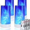 LED Flame Light USB Rechargeable Flameless Candle with Remote Blue | 4 Modes Flickering Blue Calm Atmosphere Faux Candle Timer Gravity Sensing Magnetic Base Dimmable Waterproof Indoor Outdoor