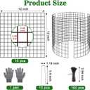 Plant Protectors from Animals, 15pcs 12x12 Inch Metal Plant Cages for Garden Vegetables Protectors to Keep Chicken Bunny Squirrel Out, Wire Chicken Wire Cloche with Zip Ties and Stakes