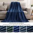 BEDELITE Fleece Blanket Navy Blue Throw Blankets for Couch & Bed, Luxury Plush Cozy Fuzzy Blanket 50" x 60", Super Soft Warm Lightweight Throw Blanket for Travel Camping