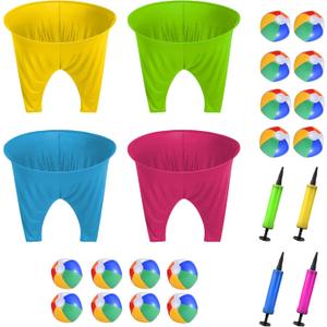 Granny Pants Outdoor Game with 4 Bouncy Balls, Giant Yard Toss Game for Teens & Adults, Hilarious Outdoor Party Relay Game, Team Building Lawn Field Game Set for BBQ, Family Reunion