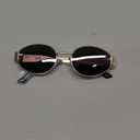 Retro Oval Sunglasses for Women Men Trendy Small Sun Glasses Classic Metal Frame Shades UV400 Protection (Gold Gray)