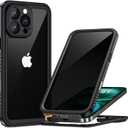 Lanhiem for iPhone 16 Pro Privacy Case, Waterproof Dustproof Shockproof Cover for 16 Pro with Privacy Screen Protector, Full Body Protective Phone Case for iPhone 16 Pro - 6.3 inch (Black)