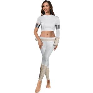 Womens Queen Cosplay Costume Princess Costume Outfits Adult Movies Halloween Carnival Cosplay Outfit (Small, White)