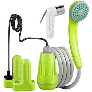KEDSUM Portable Shower, Portable Camp Shower Pump with Rechargeable Battery, Portable Shower for Camping, Portable Outdoor Shower Head for Camping, Hiking, Traveling(+ Handheld Sprayer)