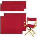 Boao 2 Sets Directors Chair Canvas Replacement, Makeup Chair Seat and Back Replacement Cotton Canvas Stool Protector for Home Director Medium Size (Red)