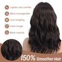 Medium Length Wavy Wigs for Women 18 Inch Middle Part Wavy Wig Natural Looking Synthetic Heat Resistant Fiber Wig for Daily Party Use (18 inch) (Dark brown)