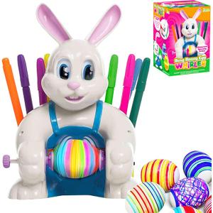JOYIN Motorized Easter Egg Decorator Kit, Easter Busy Bunny Egg Spinner Whirler Decorating Machine with 10 Non-Toxic Markers for Kids Craft Activities (Blue)