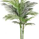 Artificial Golden Cane Palm Tree,5FT Tall Fake Plant Faux Palm Plants for Indoor,Artificial Plants for Office Home Living Room Patio Decor