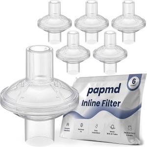 Pap MD Inline CPAP Filters for CPAP Machines | Clean Air & Enhanced Comfort, High-Efficiency Filtration for Particles & Odors, 6 Pack for 3 Months Supply | Video Instructions