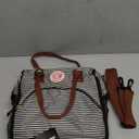 LOKASS Lunch Bag Insulated Lunch Box Wide-Open Lunch Tote Bag with Removable Shoulder Strap for Women/Men Adults Work Picnic Hiking Beach Fishing(Stripes)