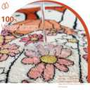 SHIYUE Cute Ghost Halloween Bath Rug, Boho Vintage Floral Abstract Spooky Gothic Mat,Soft Microfiber Non Slip for Bathroom Aesthetic Deco (21" x 25" Colorful Pumpkin)