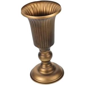 CONGARTENO Vintage Metal Flower Vase Decorative Tabletop Container for Fresh Dried Flowers Classic Design Home Centerpiece with Detailed Craftsmanship in Bronze Tone