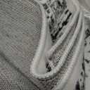 Washable Rugs 5x7 Area Rugs for Living Room, Thin Carpet for Bedroom, Soft Faux Wool Retro Dining Room Rug Non Slip & Non-Shedding Resistant Low Pile Vintage Print Rug for Home Office (White/Grey)