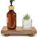 X-Small 8.5" Acacia Wood Riser Pedestal Stand, Farmhouse Bathroom and Kitchen Sink Decor, Decorative Wood Tray for Counter, Soap Dish Holder, Vanity Tray (XS: 8.5" x 4.0" x 1.57")