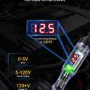 Automotive Test Light with 5-120V LED Digital Voltage Display, Circuit Tester Automotive with Voltmeter & Dual Color Polarity Indicator, Electrical Test Pen with Long Probe for Car RV Fuse Checker