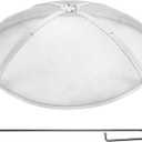 Fire Pit Spark Screen Round 40", Reinforced Heavy Duty Steel Metal Cover, Outdoor Firepit Lid, Easy-Opening Top Screen Covers Round with Ring Handle for Outdoor Patio Fire Pits Backyard