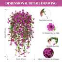 Artificial Fake Hanging Flowers Plants Spring Summer Decoration for Outdoor, 4PCS Faux Silk Daisy Flowers with Eucalyptus Leaves UV Resistant Realistic Planter Porch Patio Balcony Yard Decor (Purple)