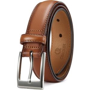 CHAOREN Mens Belts Leather Gift for Men - Ideal Match for Mens Dress Shoes | Crack-resistant, Reinforced Stitched Edges, Resin Edge Finish, Rust-resistant Buckle