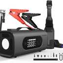 Car Vacuum Cleaner & Jump Starter with Air Compressor(1250A),Handheld Cordless Tire Inflator 150PSI,Pump for Inflation/Deflation,Portable Charger(12V Battery for 6.5L Gas/4.0L Diesel)8-IN-1 Jumper box