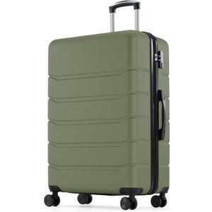Sweetcrispy 28 Inch Checked Luggage, Suitcase with Spinner Wheels