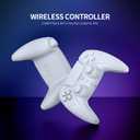 JDDWIN LED Wireless Gaming Controller for PS5/PC/Android/IOS/MAC/Steam Deck,Hall Effect, Bluetooth, 3.5mm Audio Jack, Dual Vibration, 6-Axis Motion Contro Gamepad with Speaker (White)