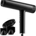 Hair Dryer, Professional Brushless Motor Ionic Hair Blow Dryer with Diffuser, Magnetic Nozzles, 0.83Pound, 2000W, 60dB, 3 Heat Settings & 3 Speed & Cold Settings, Diffuser Hair Dryer, Black