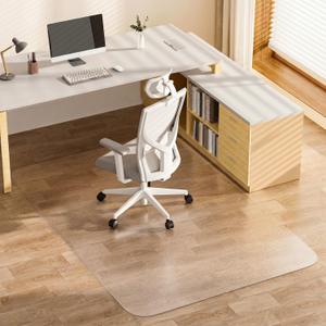 Clear Office Chair Mat for Hardwood Floors, Heavy Duty Protector | 48" x 60" Plastic Floor Mat for Rolling Desk Chairs, Home Office, Gaming Room, Tile and Laminate Floors