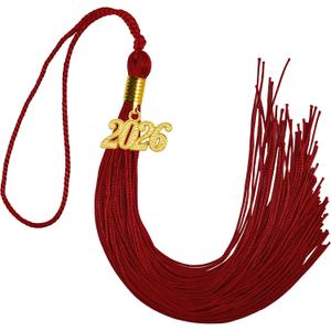 GraduationMall Single Color Graduation Tassel with 2026 Year Charm 9"