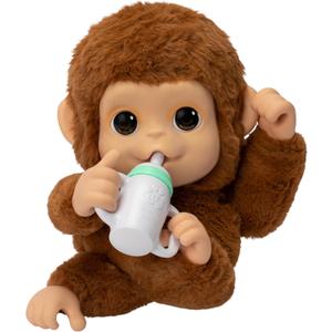 Little Live Pets My Baby Monkey Mango, 50+ Sounds and Reactions, Plush Interactive Monkey Toy Set with Accessories, Interactive Pets for Kids Ages 4+