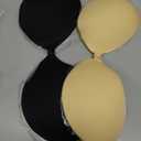 Invisible Adhesive Push-Up Bra Sticky Strapless Bra with Clear Halter Neck Strap for Backless Dresses/Tops (Black+beige) C