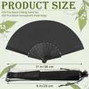 Wenqik 120 Pcs Wedding Folding Hand Fans Bulk Silk Fabric Chinese Handheld Foldable Clack Fans with Plastic Ribs for Party, Wedding Gifts, Line Dancing, Home Decorative (Black)
