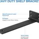 Heavy Duty Shelf Brackets, Floating Shelf Bracket 12 inch 6 Pack L Brackets for Shelves Black Metal Support Bracket for DIY Decorative with Screws