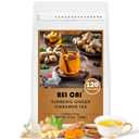 BEICAI 240g/120-Count Premium Turmeric Ginger Cinnamon Tea Bags | 100% Natural, Triangular Corn Fiber for Full-Bodied Brew | Supports Digestive & Immune Health (120) (EXP 04/14/27)