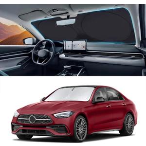 Sunshade Sun Shield for Mercedes-Benz C-Class W205 C250 C300 C400 SLK SLS CLA CLS CL-Class 2008-2023 2024 Window Shade Windshield Cover Sun Visor Protector Car Accessories Block UV Rays Heat