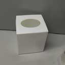 2 Pack Tissue Box Cover, Square Plastic Tissue Holder Non-Slip Base, White