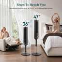 LEVOIT Tower Fan for Bedroom, Smart Standing Fan with 36-47 Adjustable Height, 28dB Quiet for Sleep, 90 Oscillating Room Fan, 23 ft/s Velocity, 5 Speeds 4 Modes, 12H Timer, Remoter, for Home, Grey