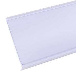 Shelf Label Strips, Pro Painter 100 Pack Adhesive 1.25H Self-Leveling Strip Price Tag Holder for Plastic, Metal and Wood Gondola Shelf, Clear Plastic Front/White Back Sign Holder for 48 Long Shelf, 47-11/16 Inches long by 1-1/4 inch tall
