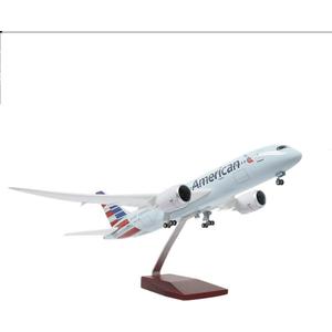 Boeing 787 1:130 Scale Jet Model with LED Light (Touch/Sound Control) for Decoration or Gift