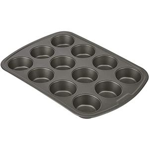 GoodCook Everyday Nonstick Steel Muffin Pan, 12 cup, Gray